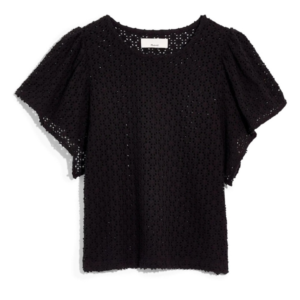 Black eyelet madewell top